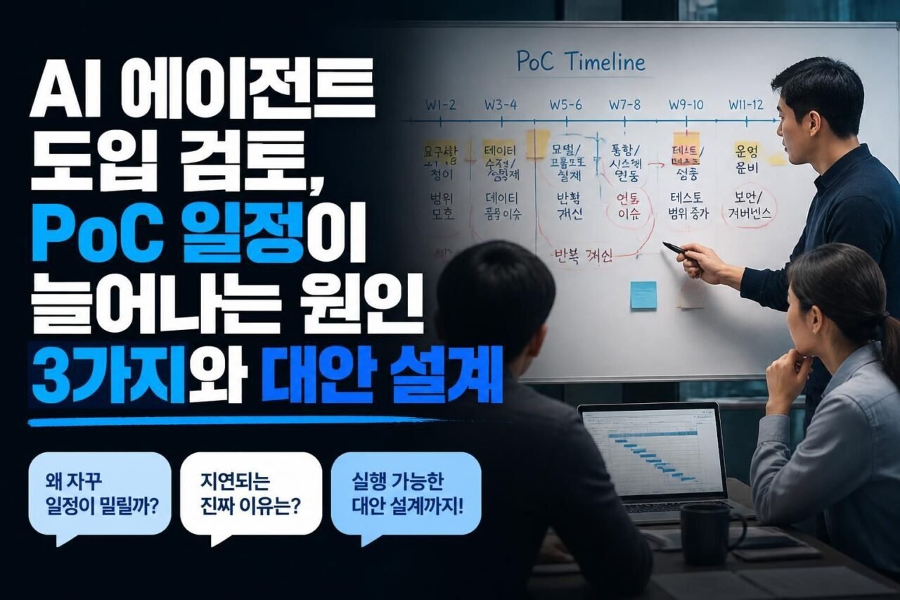 AI 에이전트 도입 검토, PoC 일정이 늘어나는 원인 3가지와 대안 설계 AI 에이전트 도입 검토, PoC 일정이 늘어나는 원인 3가지와 대안 설계