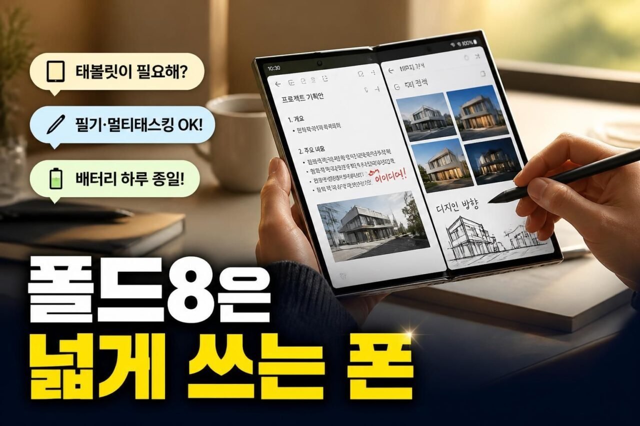 이제는 태블릿이 필요 없다? 갤럭시 폴드8 와이드 일상 & 업무 실사용 팩트체크 이제는 태블릿이 필요 없다? 갤럭시 폴드8 와이드 일상 & 업무 실사용 팩트체크
