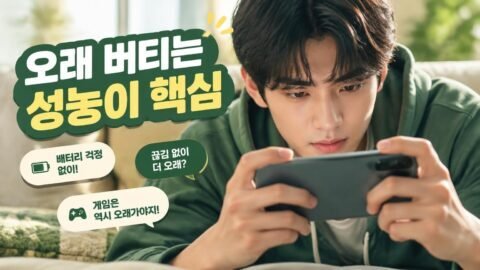 스마트폰으로 게임을 하며 성능과 발열을 확인하는 모습